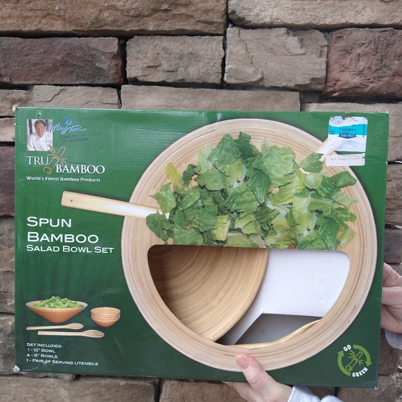 Tru Bamboo salad bowl set - Picture 1 of 2